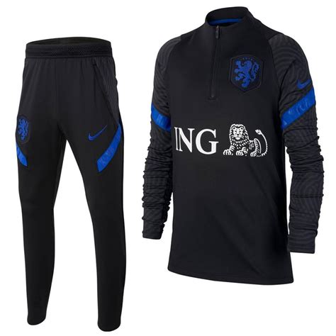 nike nederland dry strike trainingspak 2020-2022 zwart blauw|Nike Nederland Dry Strike Trainingspak 2020.